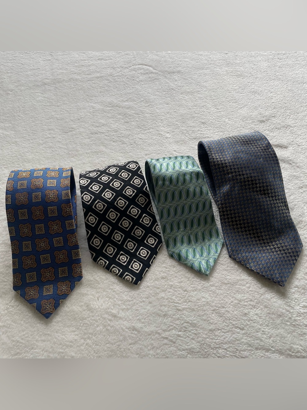 Bundle of Four (4) 100% Silk Ties, Assorted Prints
